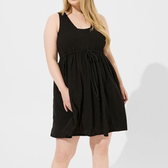 ❤️NWT VINTAGE TORRID SWIM COVER - COTTON TIE FRONT MINI BEACH DRESS COVER-UP 2X - Picture 3 of 10